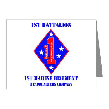 HQC1MR - M01 - 02 - HQ Coy - 1st Marine Regiment with Text - Note Cards (Pk of 20)